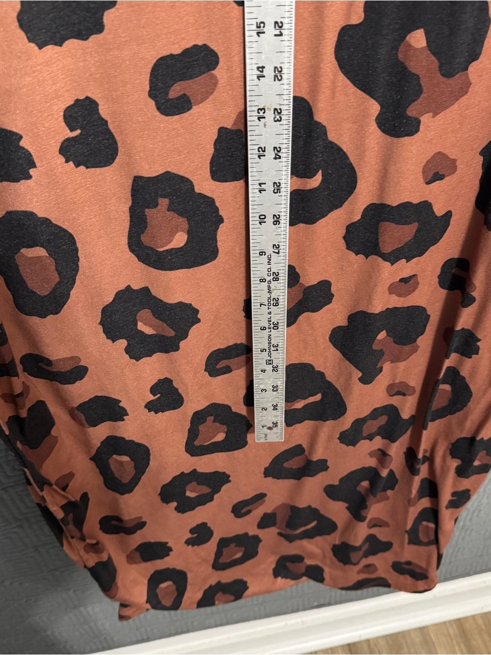 Emery Rose 1XL Plus Size Leopard Print Midi Dress Short Sleeve Tee Pockets - Picture 7 of 8